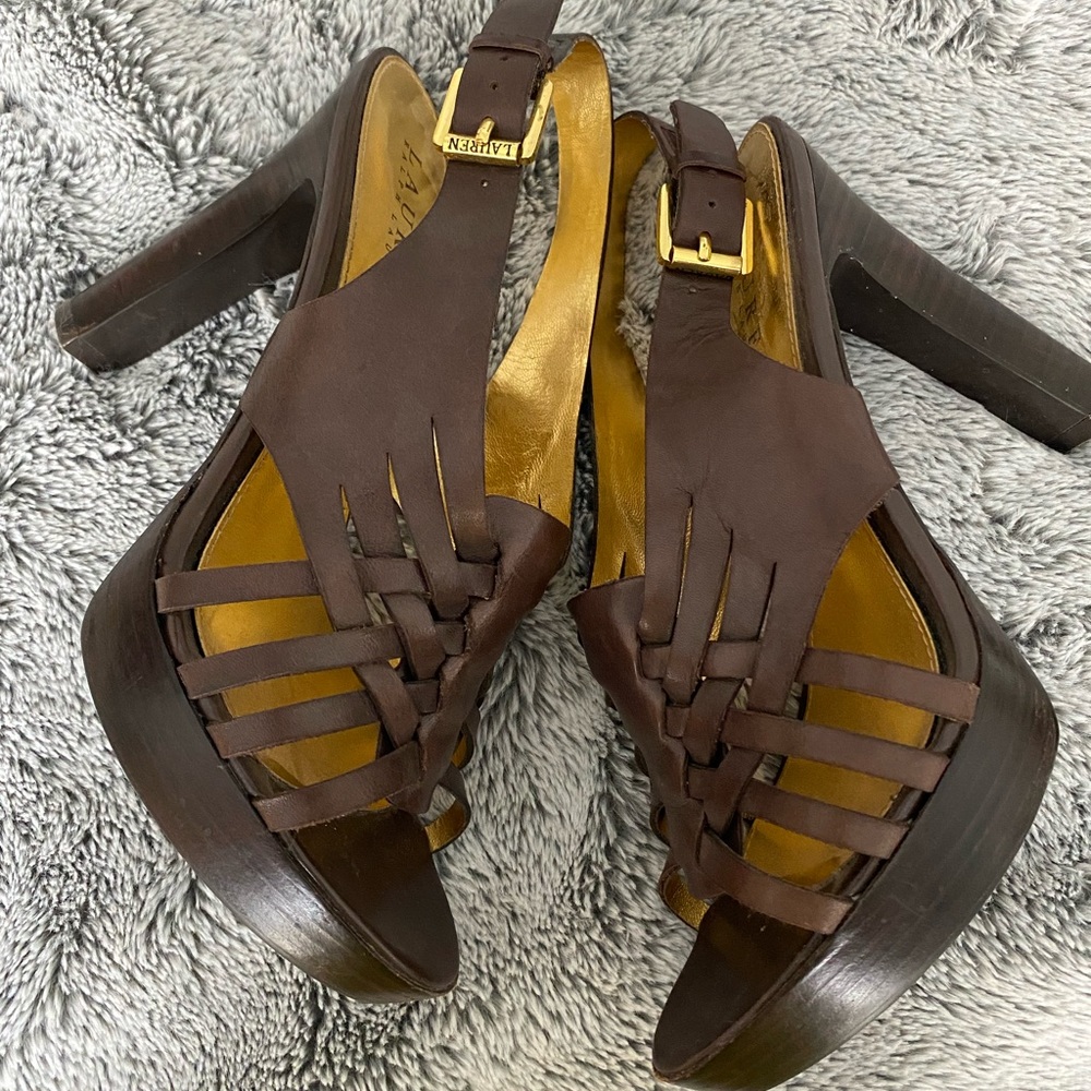 Lauren Ralph Lauren Shaina Polo Tan
Platform Sandals Size 8